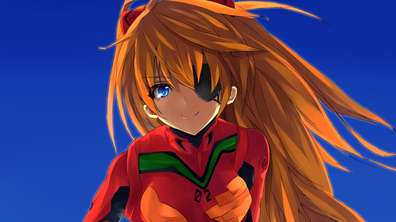 Orange-haired Girl in Red Suit — Blue