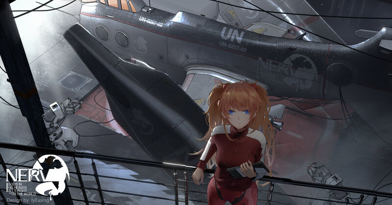 Orange-haired Girl in Red Suit — Dramatic, Digital Art
