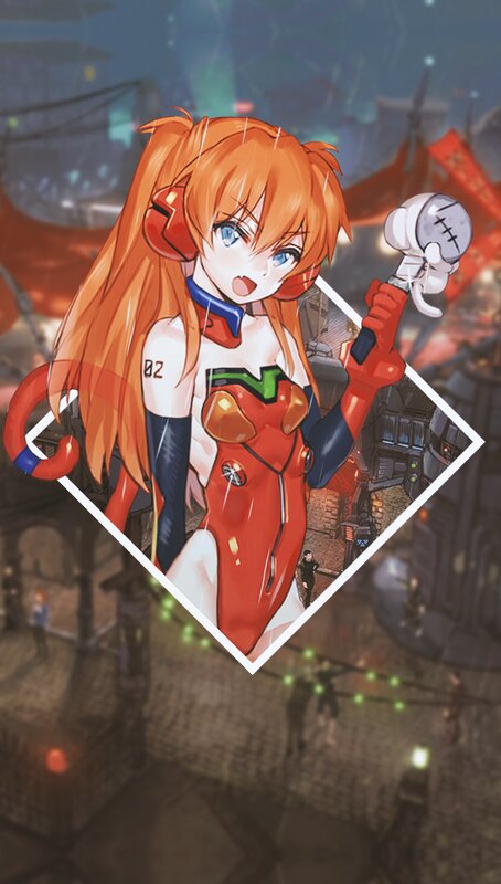 Orange-haired Girl in Red Suit — Dramatic, Night