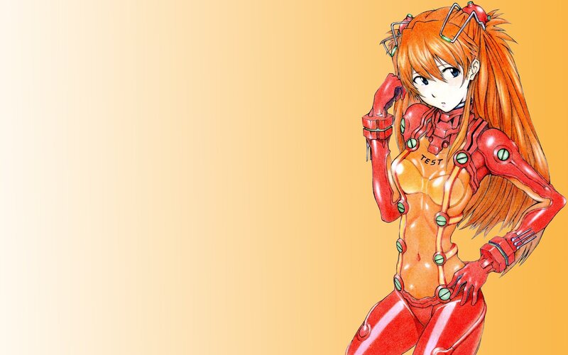 Orange-haired Girl in Red Suit — Orange, Confident