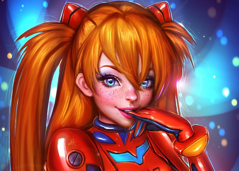 Orange-haired Girl in Red Suit — Playful