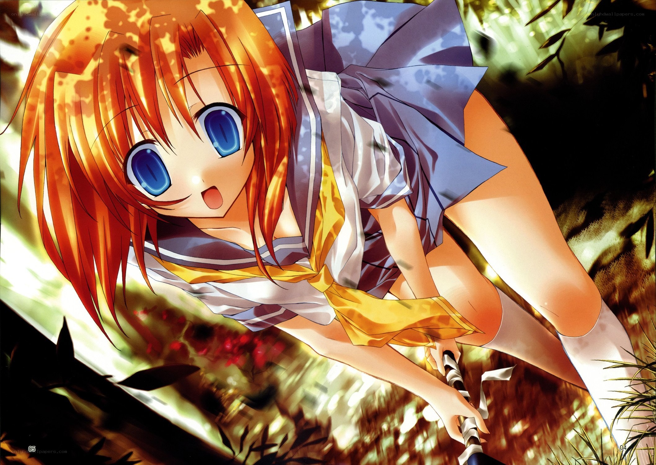 orange-haired girl in school uniform