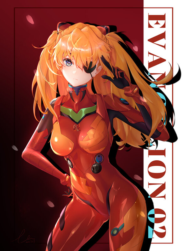 Orange-haired Girl in Suit — Red, Dramatic, Digital Art