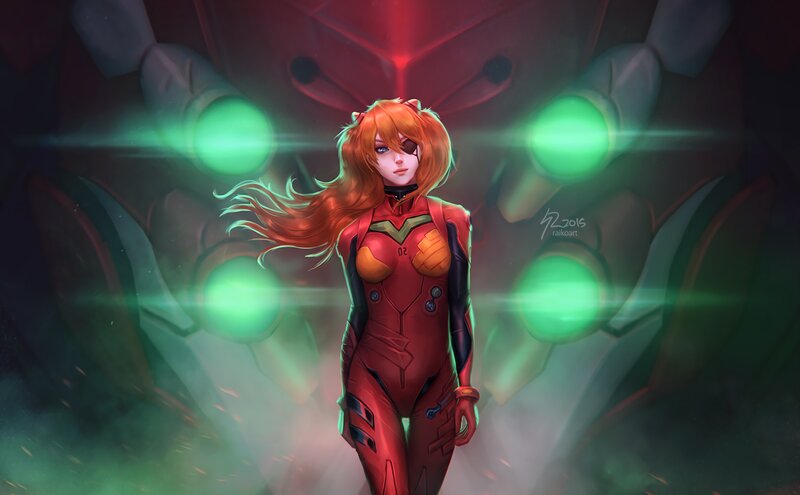 Orange-haired Girl in Suit — Red, Dramatic