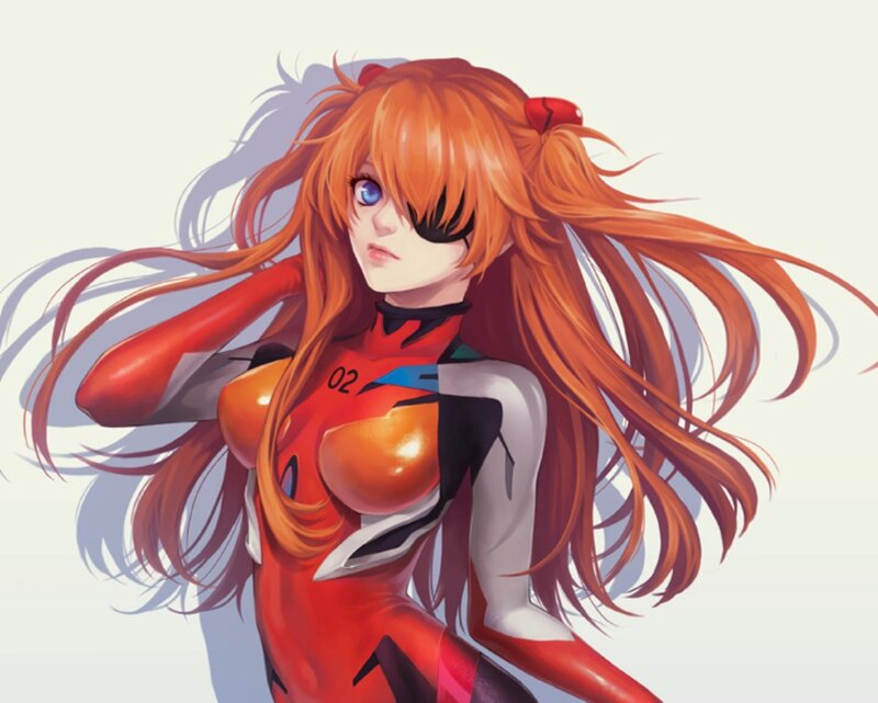 Orange-haired Girl in Suit — Red