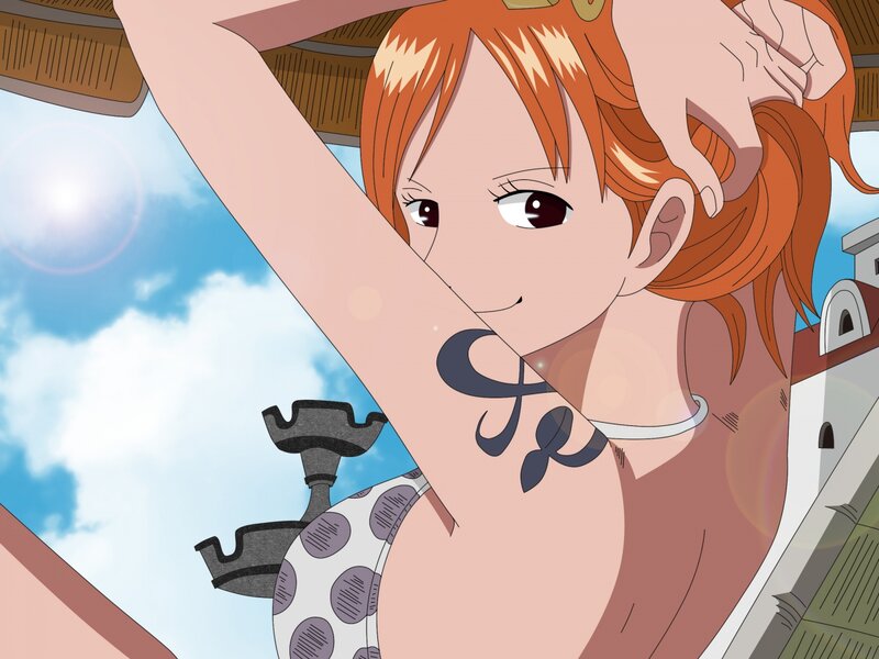 Orange-haired Girl in Swimsuit — Orange