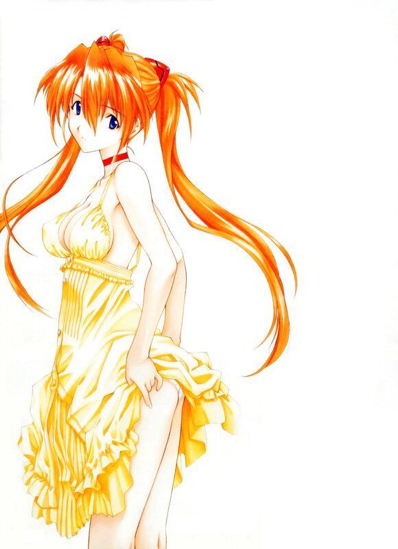 orange-haired girl in yellow dress