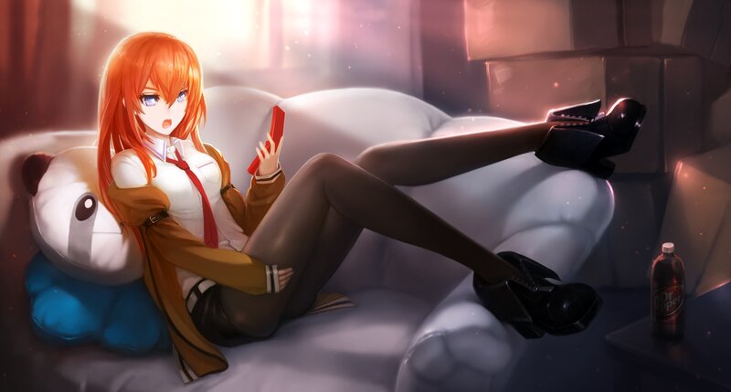Orange-haired Girl on Couch