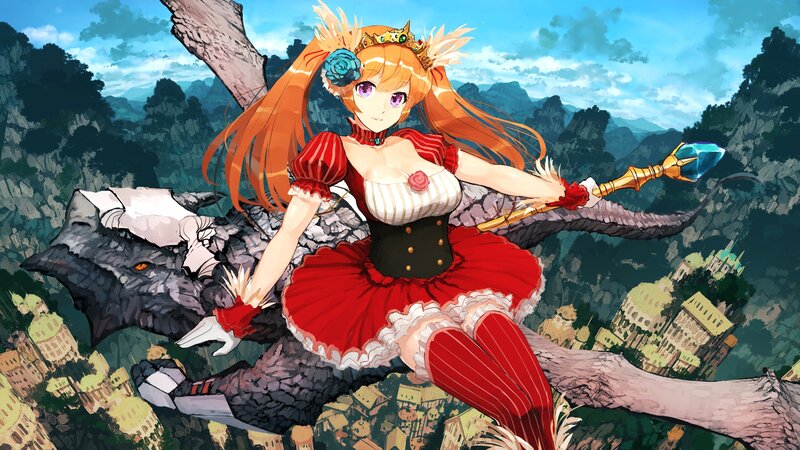 Orange-haired Girl on Dragon