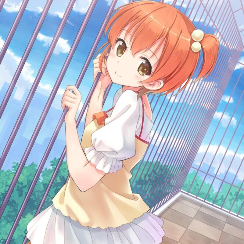 Orange-haired Girl on Swing