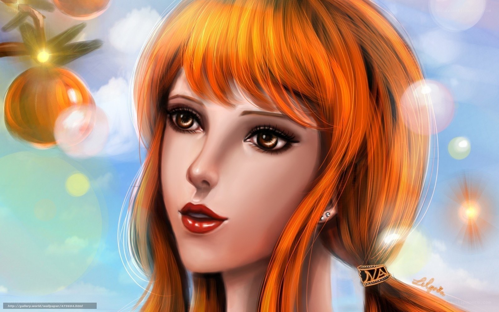 orange-haired girl portrait