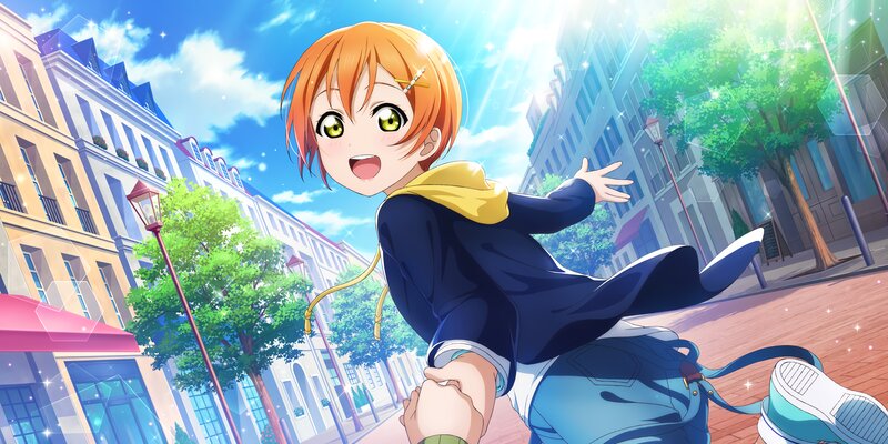 Orange-haired Girl Running — Blue