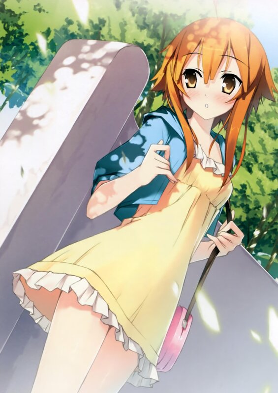 Orange-haired Girl Sitting — Yellow