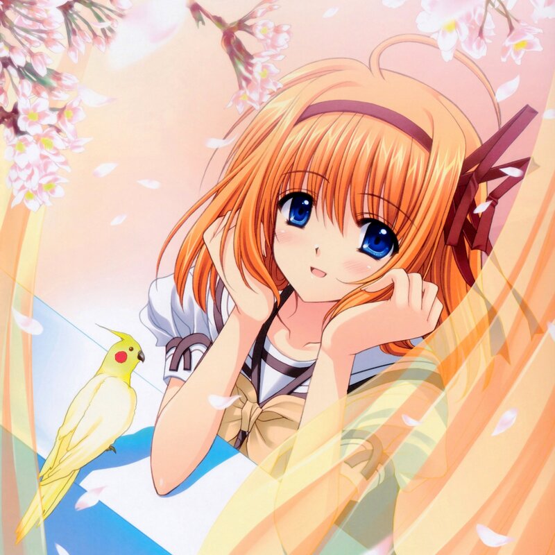 Orange-haired Girl with Bird