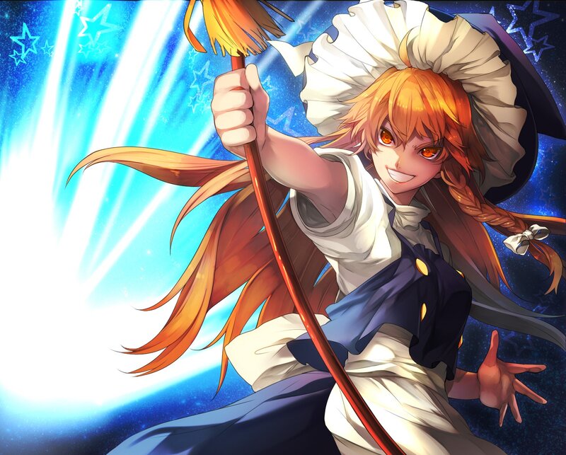 Orange-haired Girl with Broom