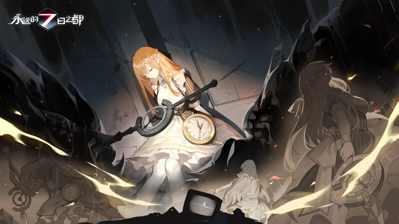 Orange-haired Girl with Clock