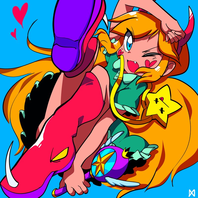Orange-haired Girl with Dragon