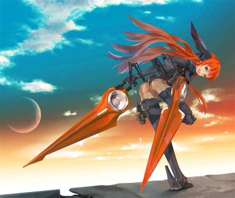 Orange-haired Girl with Sword