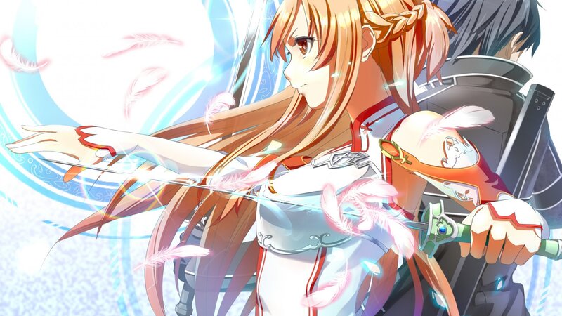 Orange-haired Girl with Sword — White, Dramatic, Anime