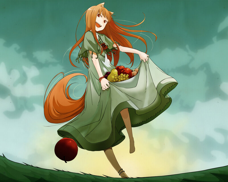 Orange-haired Girl with Tail