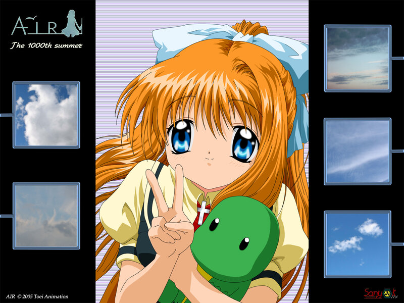 Orange-haired Girl with Turtle