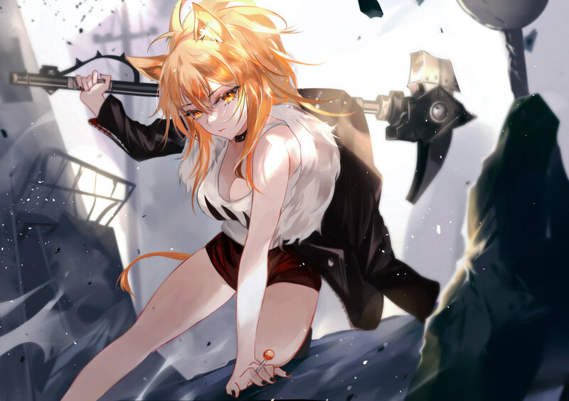 Orange-haired Girl with Weapon