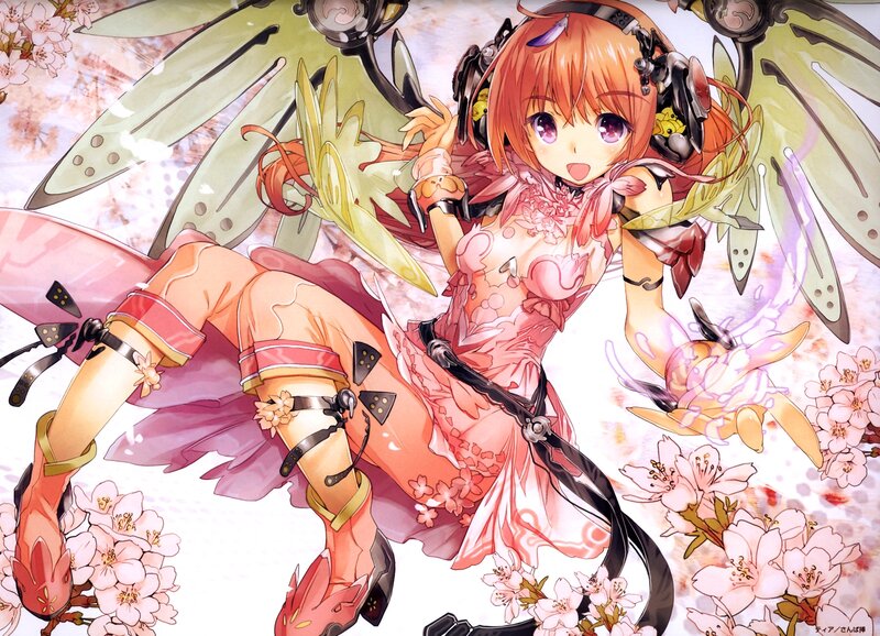 Orange-haired Girl with Wings — Pink