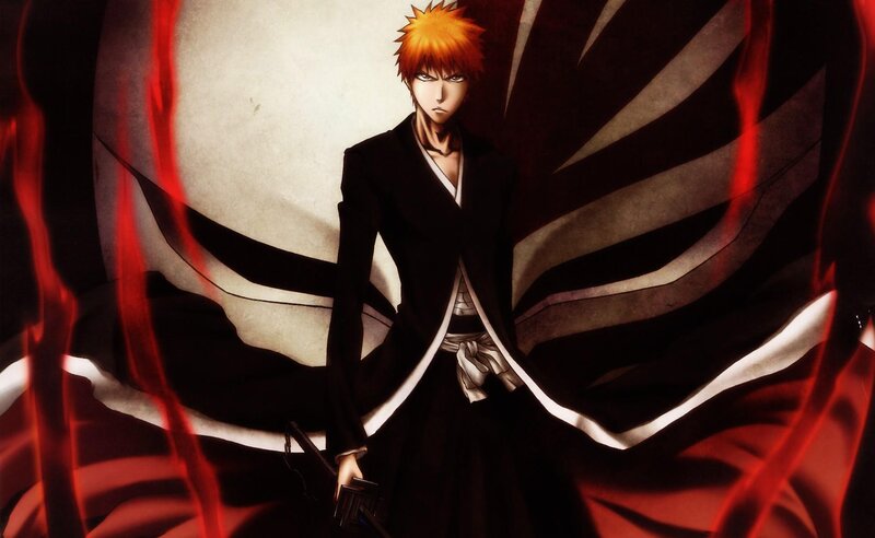 Orange-haired Man in Black Robe — Dramatic, Anime, Sword