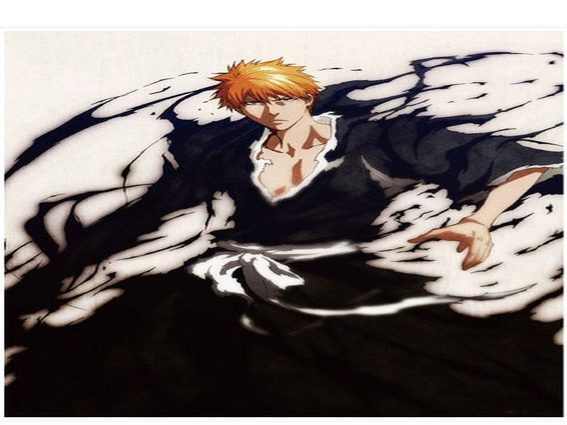 Orange-haired Man in Black Robe — Dramatic, Anime