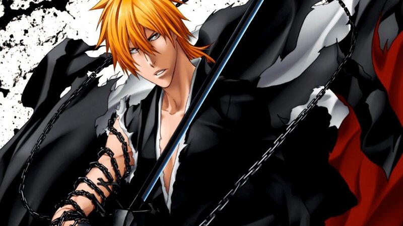 Orange-haired Man with Sword — Black, Dramatic, Anime