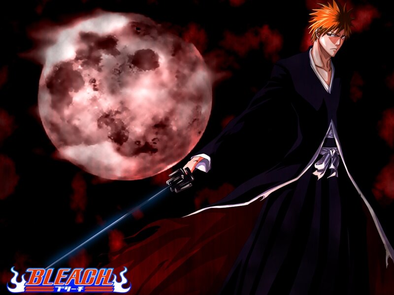 Orange-haired Man with Sword — Black, Dramatic, Night, Anime