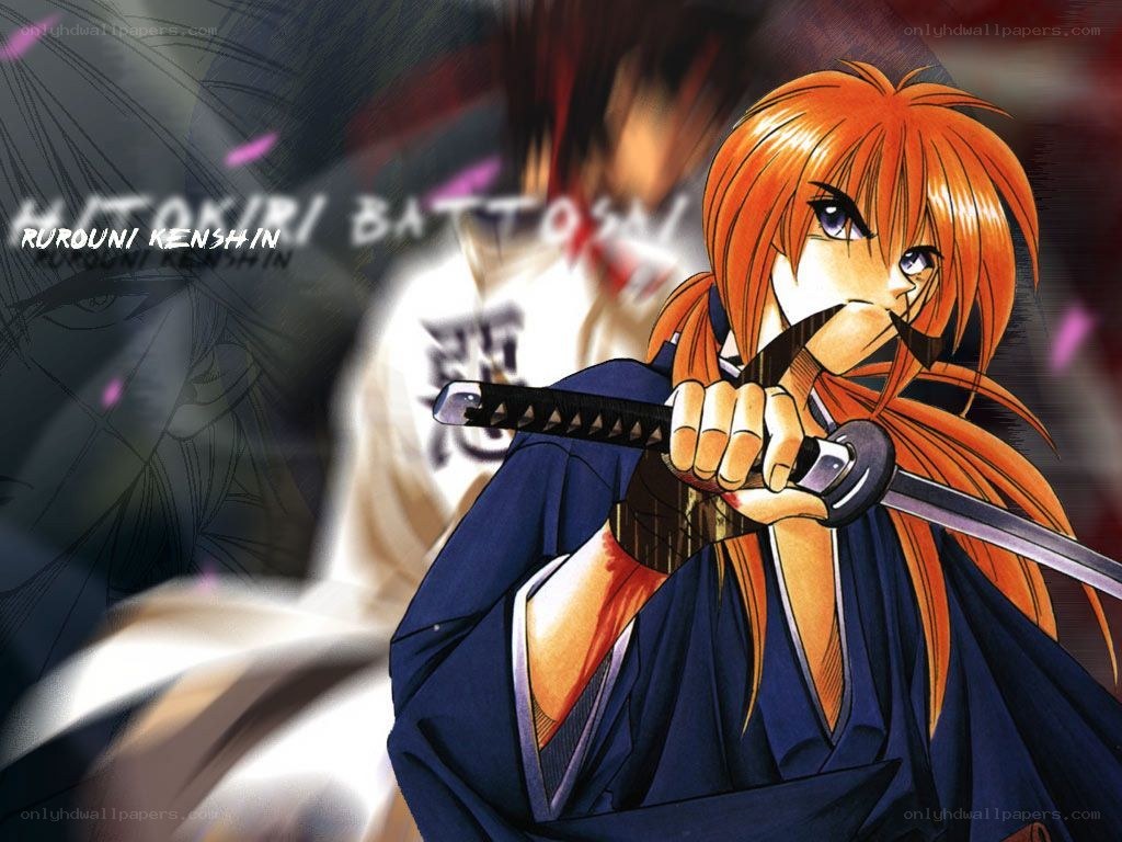 orange-haired swordsman in action