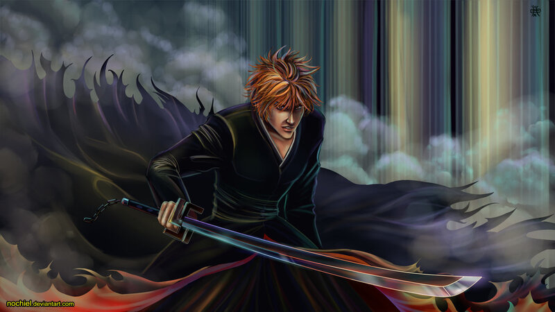 Orange-haired Warrior with Sword — Black