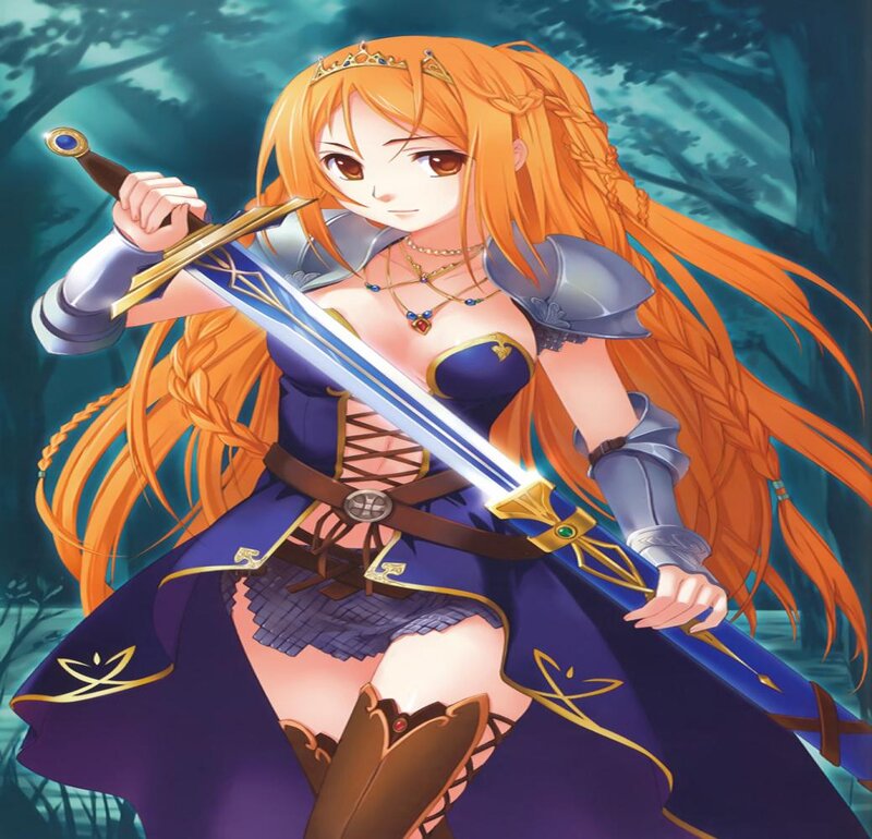 Orange-haired Warrior Woman — Purple