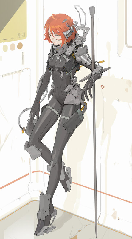 Orange-haired Woman in Armor