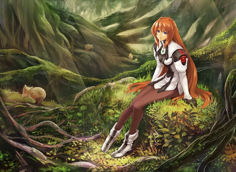 Orange-haired Woman in Forest