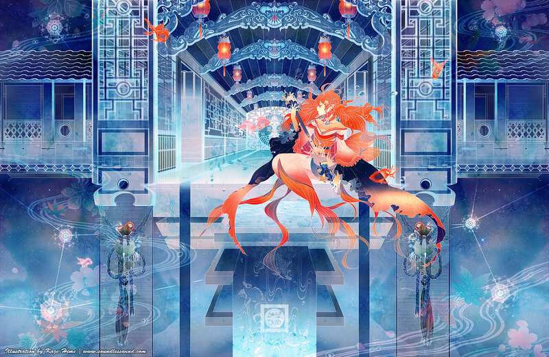 Orange-haired Woman in Hallway