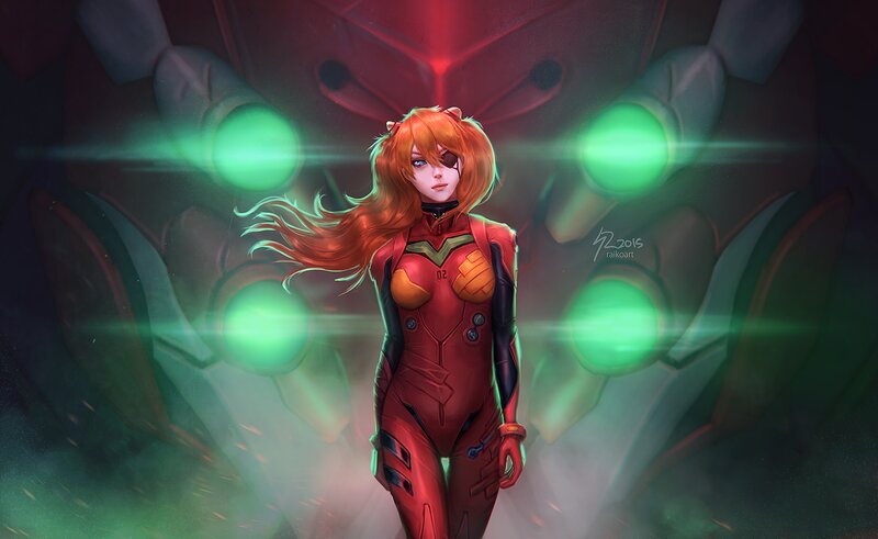 Orange-haired Woman in Suit — Red