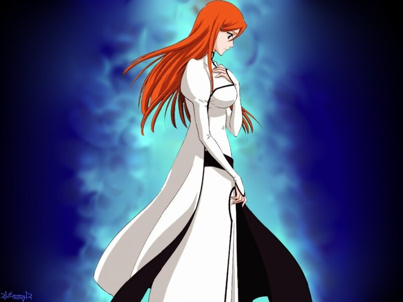 Orange-haired Woman in White Dress
