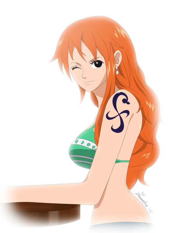 Orange-haired Woman Winking