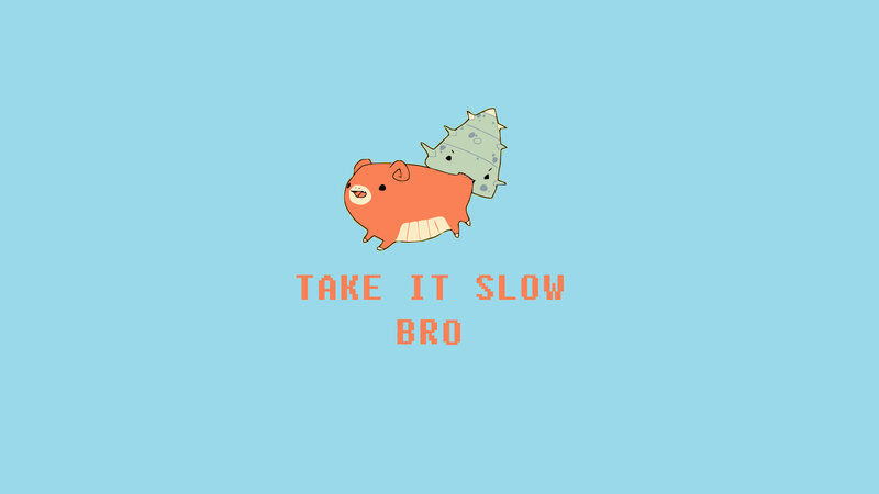 Orange Hamster with Shell — Light Blue