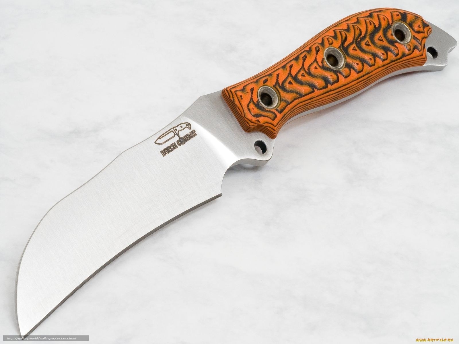 orange-handled folding knife