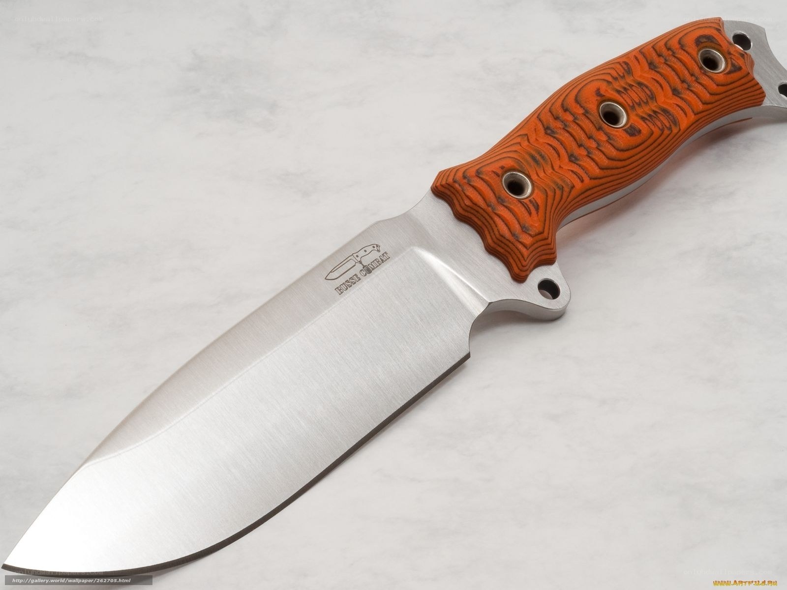 orange-handled tactical knife