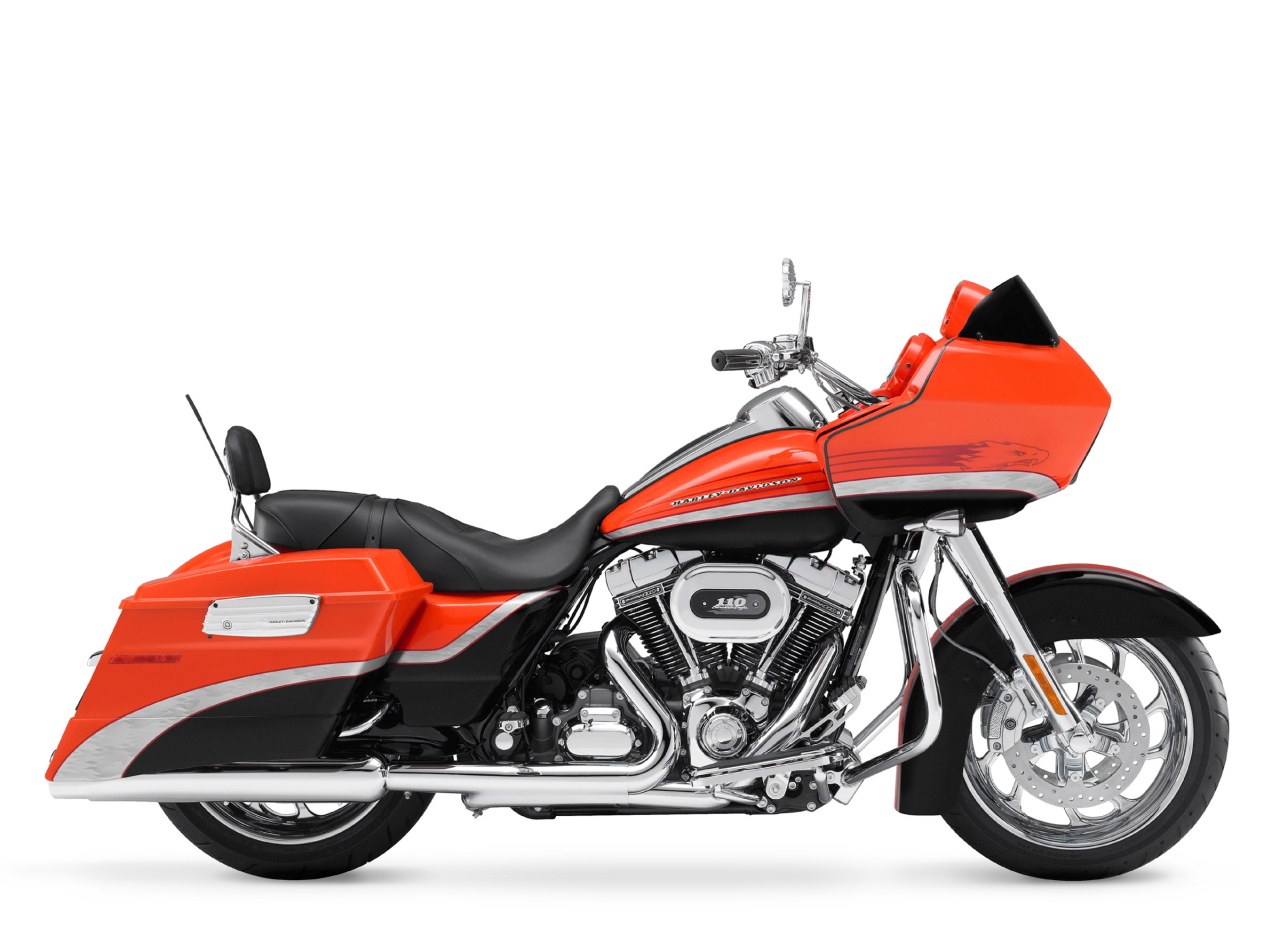 orange harley-davidson motorcycle