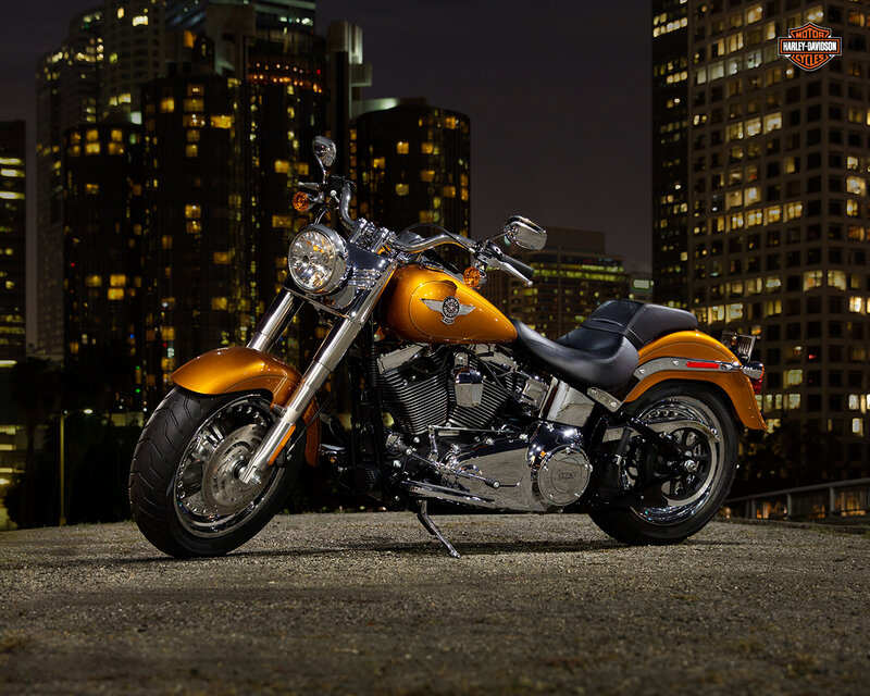 Orange Harley-Davidson Motorcycle — Dramatic