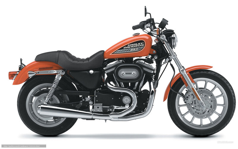 Orange Harley-davidson Motorcycle — Neutral, Photograph, Seat, Engine, Exhaust