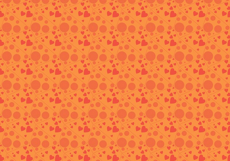 orange heart pattern background