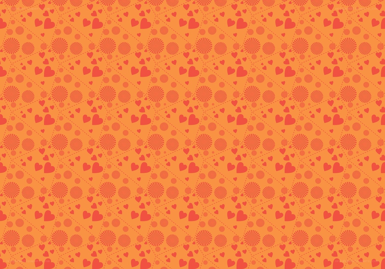 orange heart pattern background