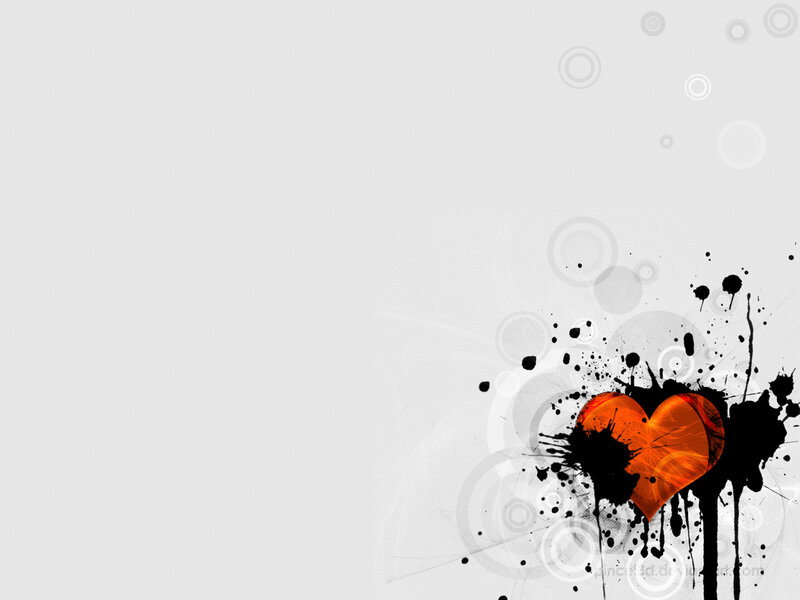 Orange Heart with Splatters