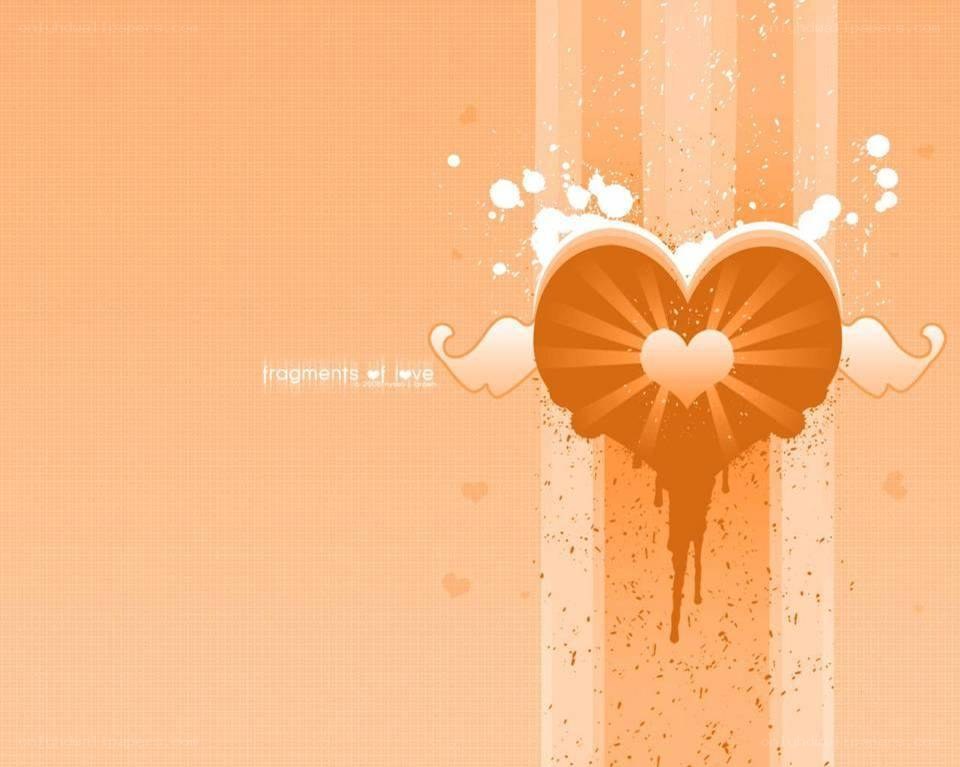 orange heart with wings